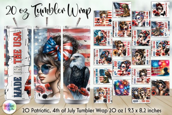 American Babe Patriotic Tumblers Bundle: Graphics & Tumbler Wraps