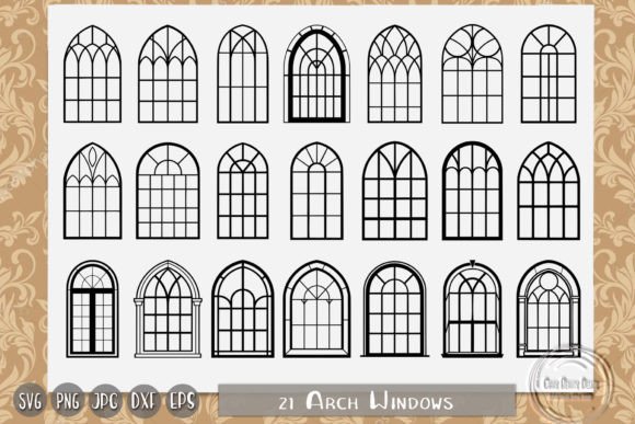 Arch Window Graphics for Crafts & Branding