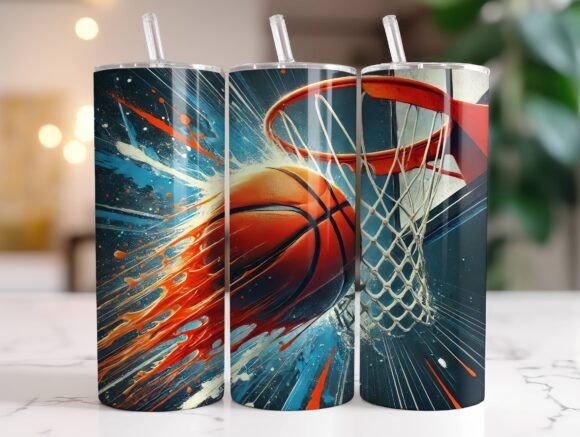 Basketball 20oz Tumbler Wrap Sublimation Graphics