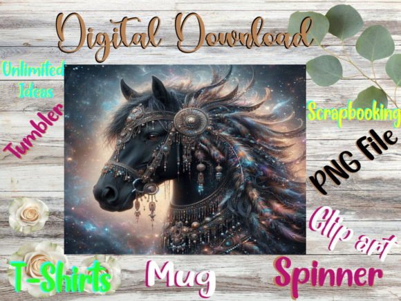 Black Horse Graphics for Tumbler Wraps