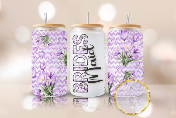 Bridesmaid Glitter Libbey Glass Wrap PNG: Graphics for Crafts & Branding