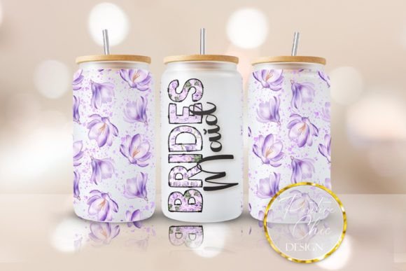 Bridesmaid Libbey Glass Can Wrap UVDTF: Graphics for Crafts-Driven Branding