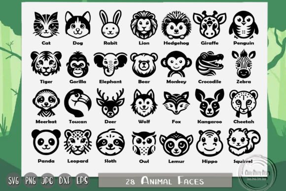 Cute Animals, Safari Animals, Jungle Graphics for Crafts