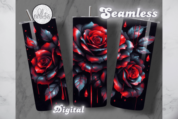Dark Gothic Rose Tumbler Wrap