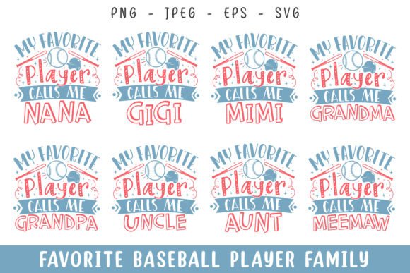 Favorite Baseball Player Family Designs: Graphics for Crafts