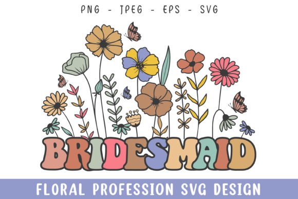 Floral Bridesmaid Vintage Professional Graphics