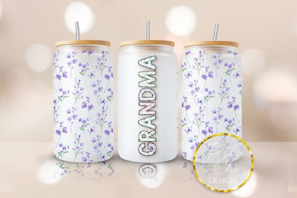 Grandma Libbey Can Wrap Floral UVDTF PNG