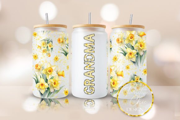 Grandma Libbey Glass Can Wrap PNG UVDTF Graphics