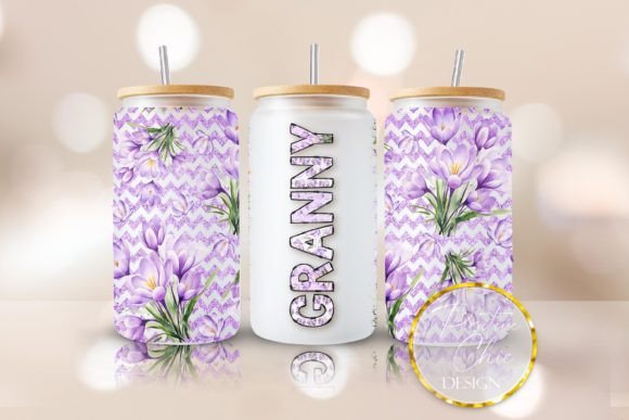 Granny Glitter Libbey Glass Wrap UVDTF Graphics