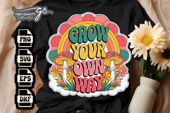 Grow Your Own Way Mushroom SVG: Crafts & Graphics for Local Brands