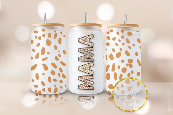 Mama Animal Print Libbey Glass Can Wrap: Graphics for Crafts