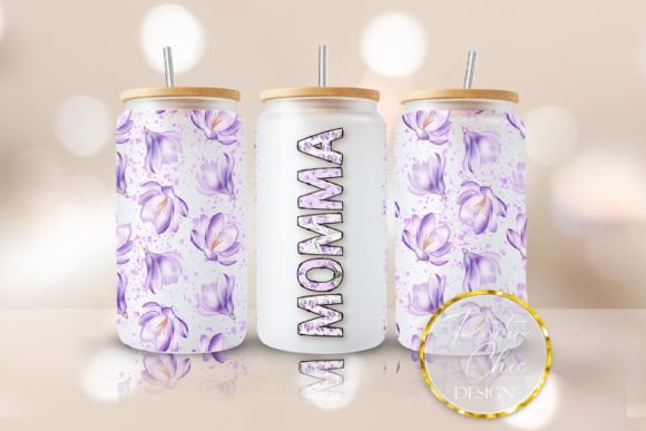 Momma Libbey Glass Can Wrap UVDTF PNG: Graphics for Crafts
