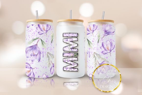 Mothers Day Mimi Libbey Glass Wrap PNG: Graphics for Crafts & Branding