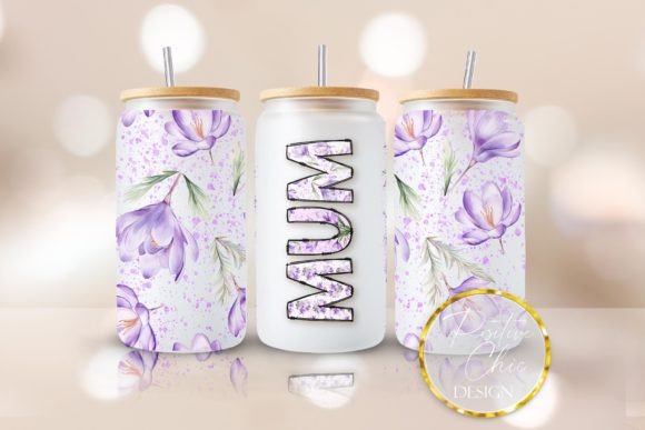 Mothers Day Mum Libbey Glass Wrap PNG: Graphics for Crafts & Campaigns