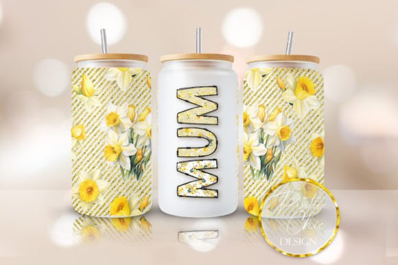 Mum Floral Libbey Can Wrap PNG: Graphics for Crafts & Branding