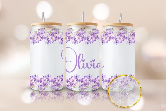 Spring Personalized Libbey Can Wrap PNG: Graphics for Crafts & Branding