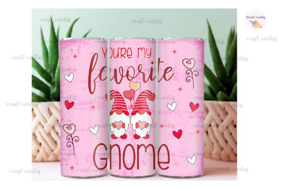 Valentine Gnome 20oz SkinnyTumbler.wrap: Graphics for Crafts
