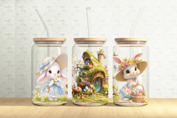 Vintage Easter 16oz Can Tumbler Wrap